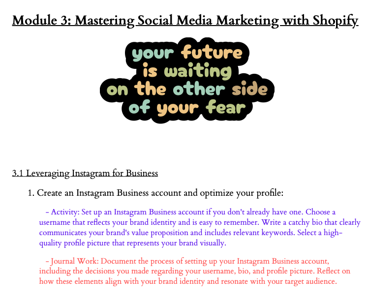 HWC EmpowersHER: Maximizing Social Media Marketing for Your Online Shopify Store -DIGITAL DOWNLOAD