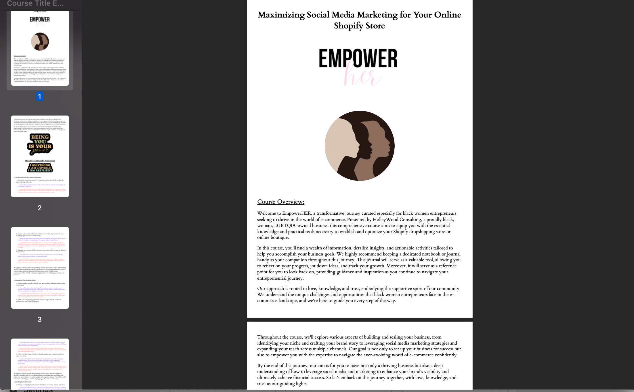 HWC EmpowersHER: Maximizing Social Media Marketing for Your Online Shopify Store -DIGITAL DOWNLOAD