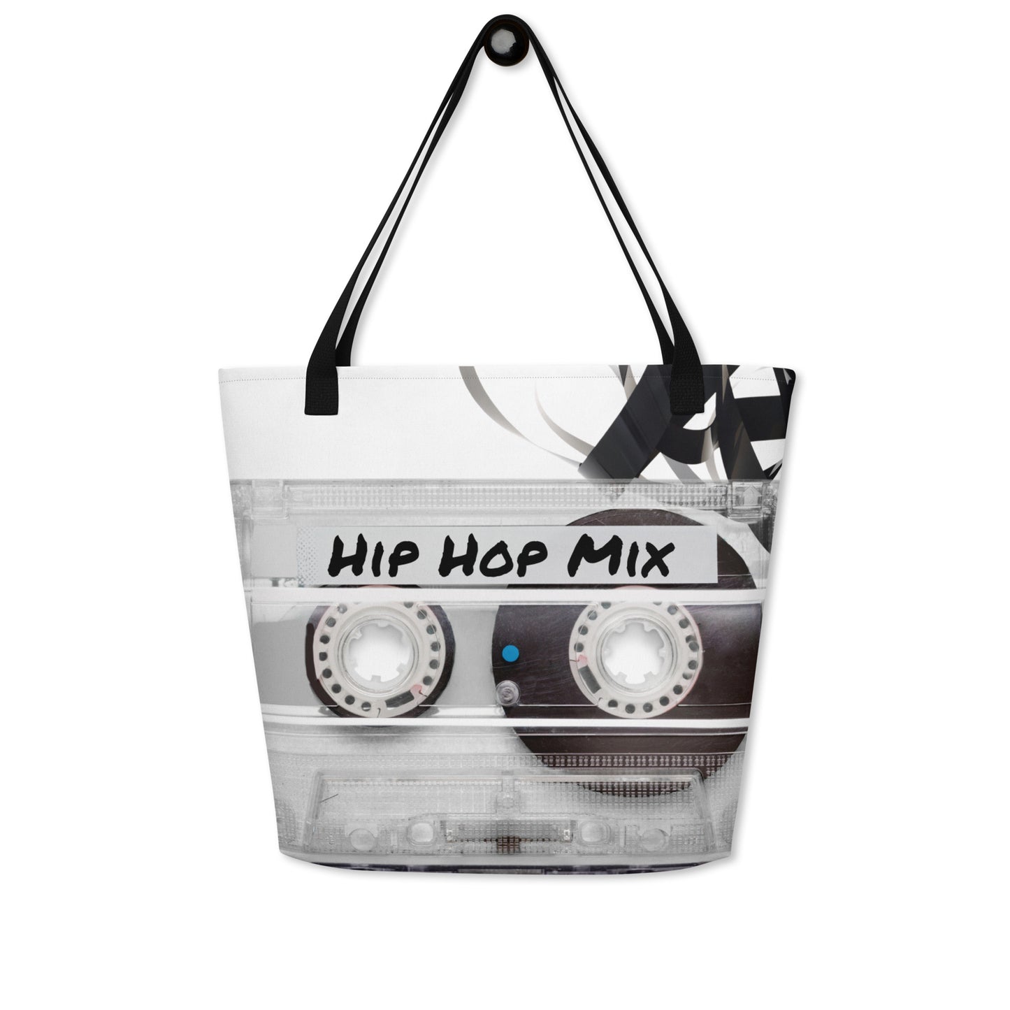 Cassette Tape All-Over Print Large Tote Bag