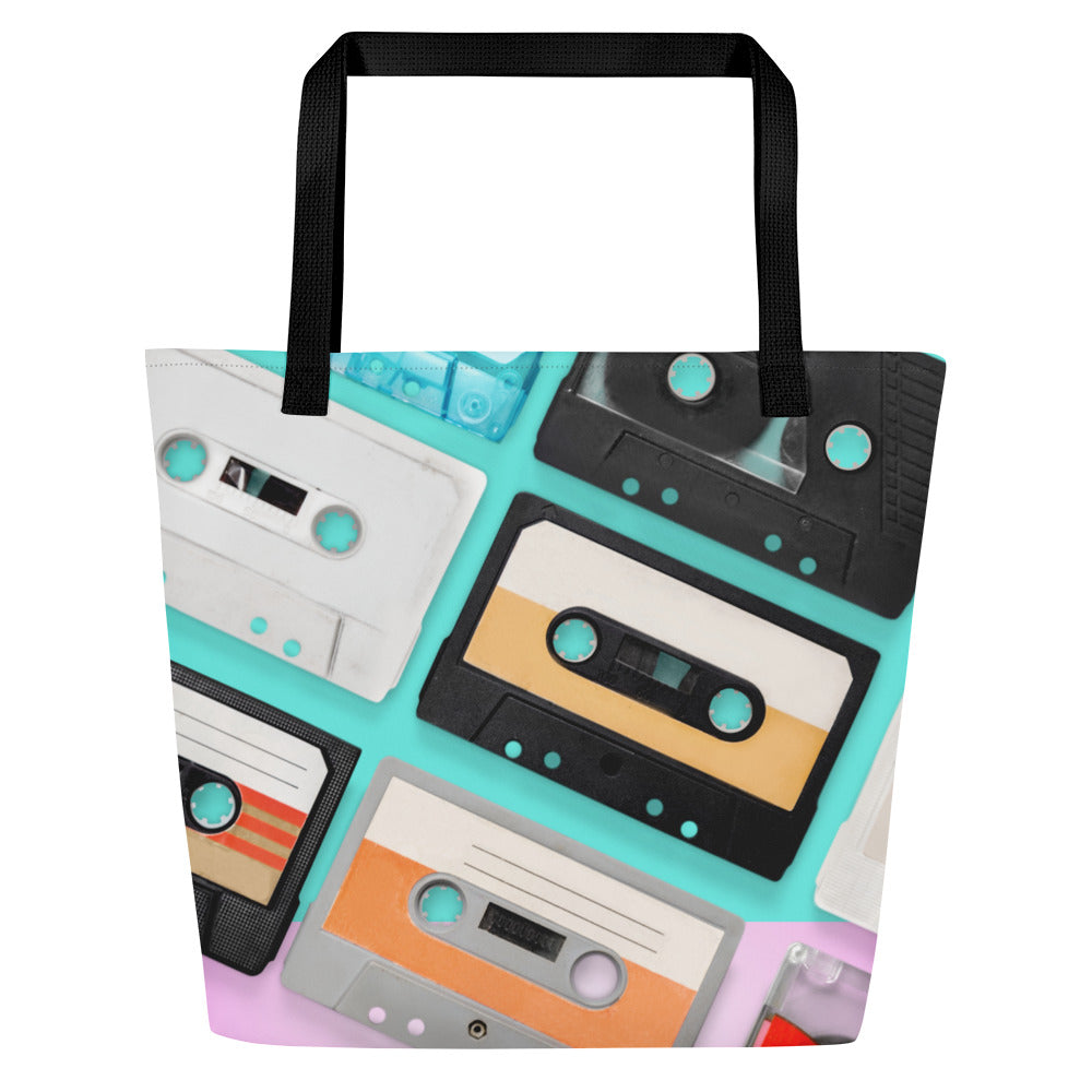 Boombox All-Over Print Large Tote Bag