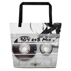 Cassette Tape All-Over Print Large Tote Bag
