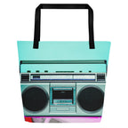 Boombox All-Over Print Large Tote Bag