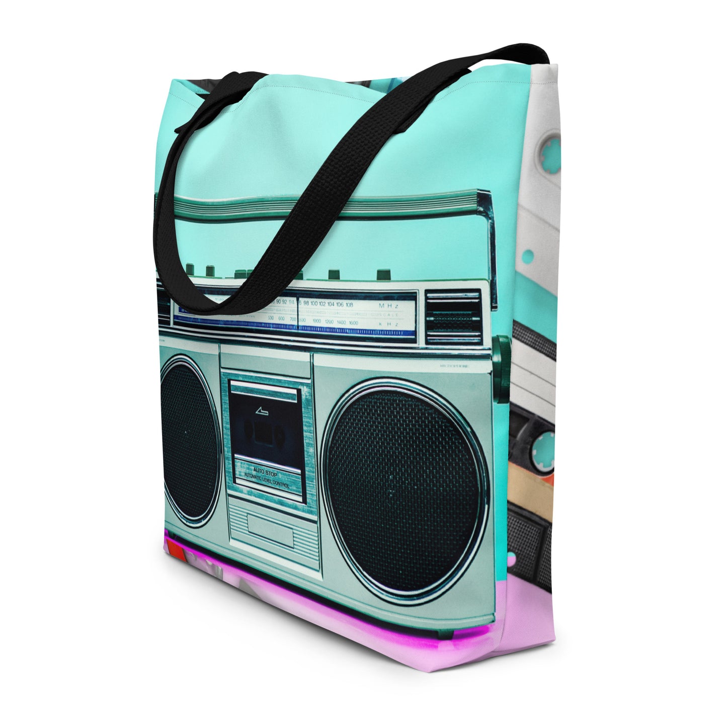 Boombox All-Over Print Large Tote Bag