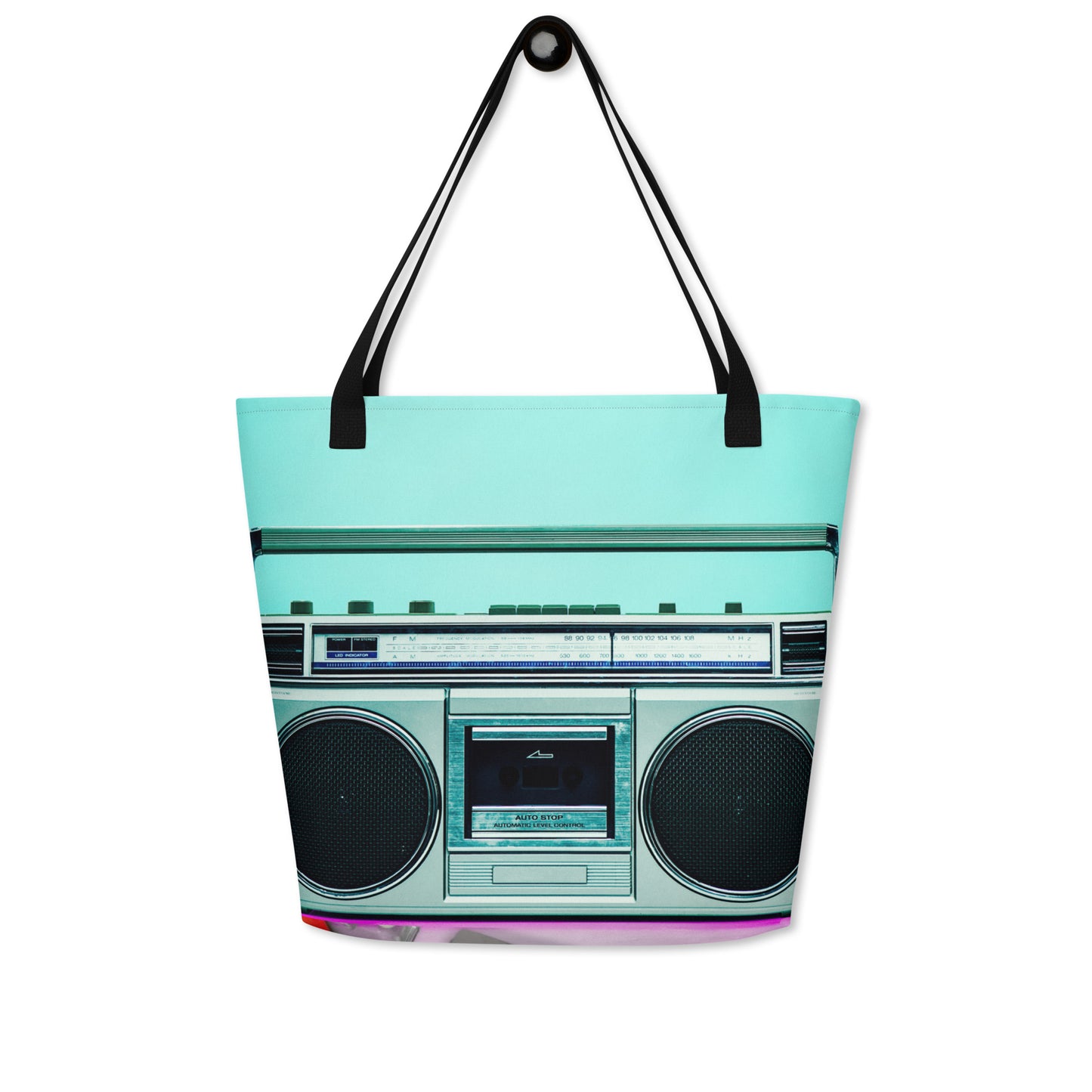 Boombox All-Over Print Large Tote Bag