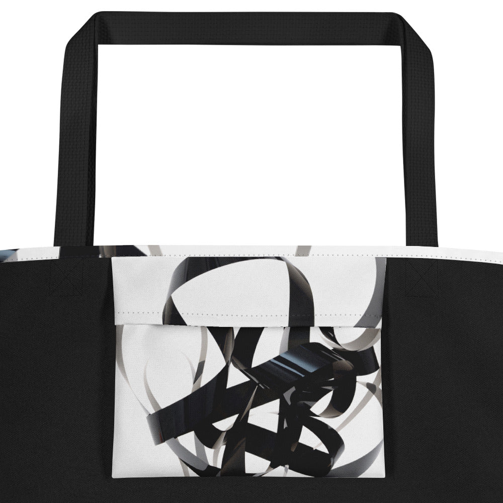 Cassette Tape All-Over Print Large Tote Bag