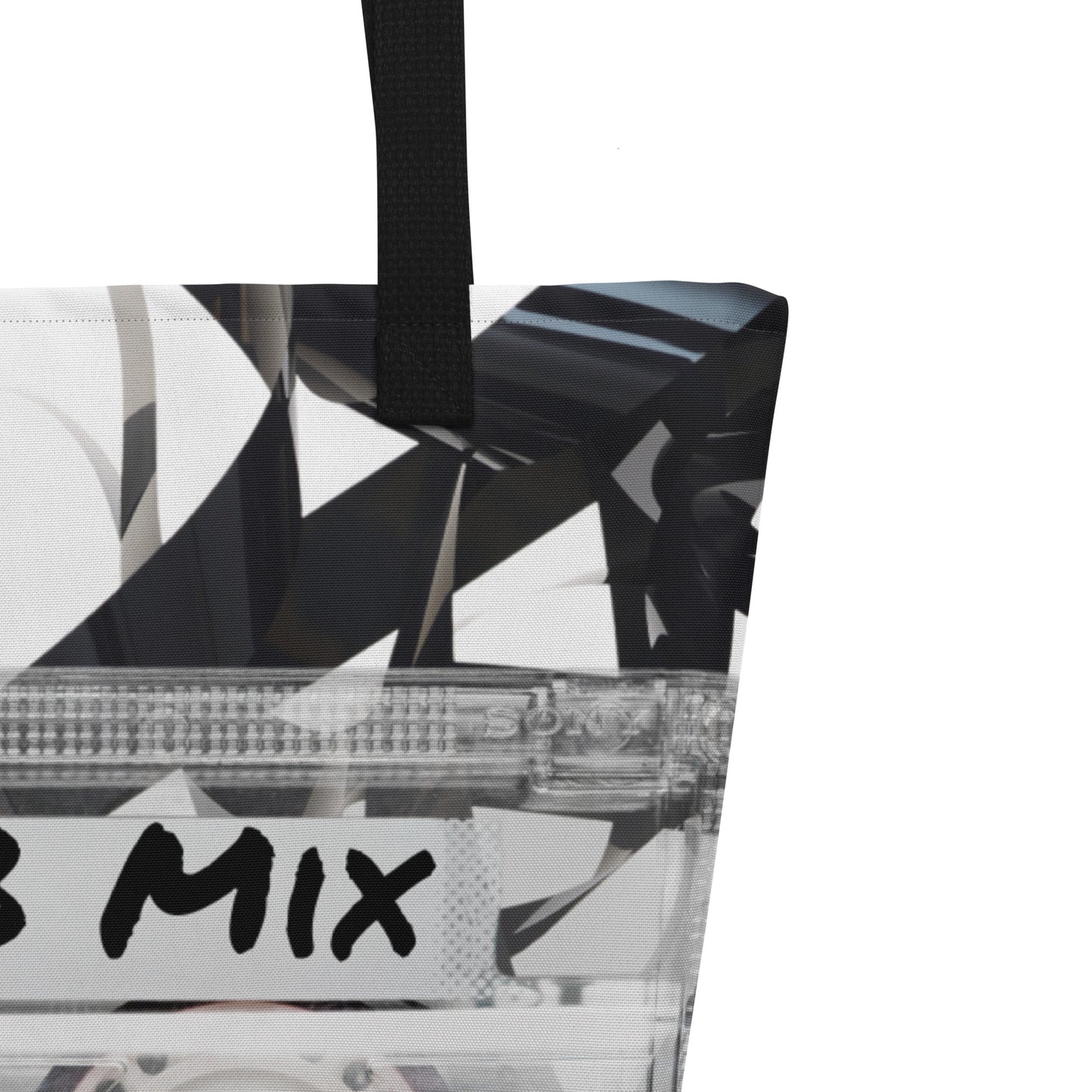 Cassette Tape All-Over Print Large Tote Bag