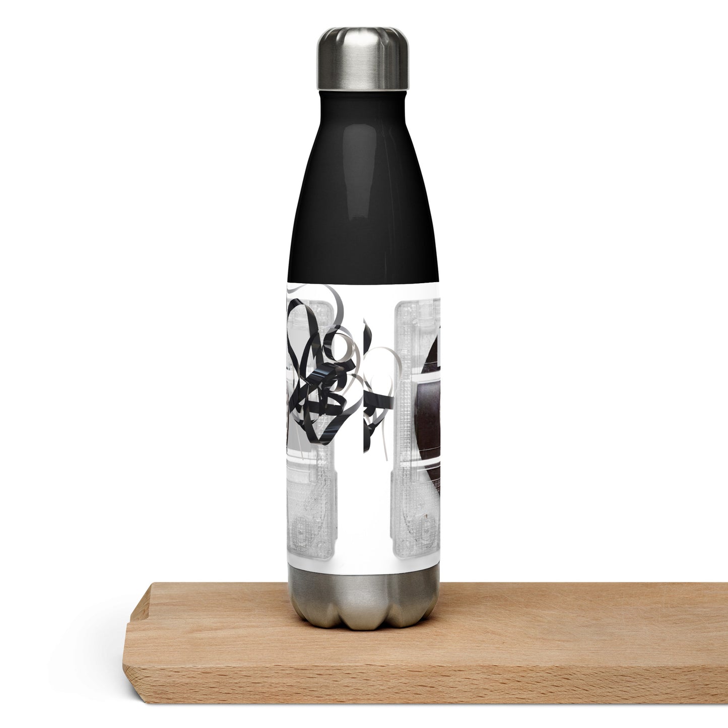 Hip Hop MixTape Black Stainless steel water bottle