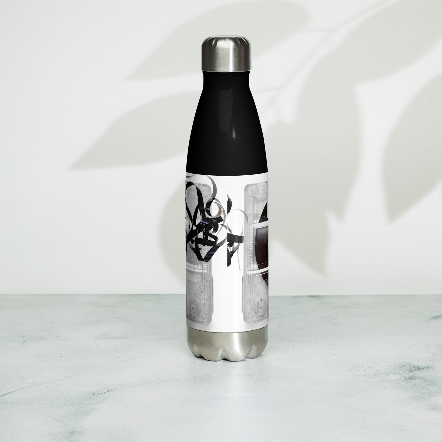 Hip Hop MixTape Black Stainless steel water bottle