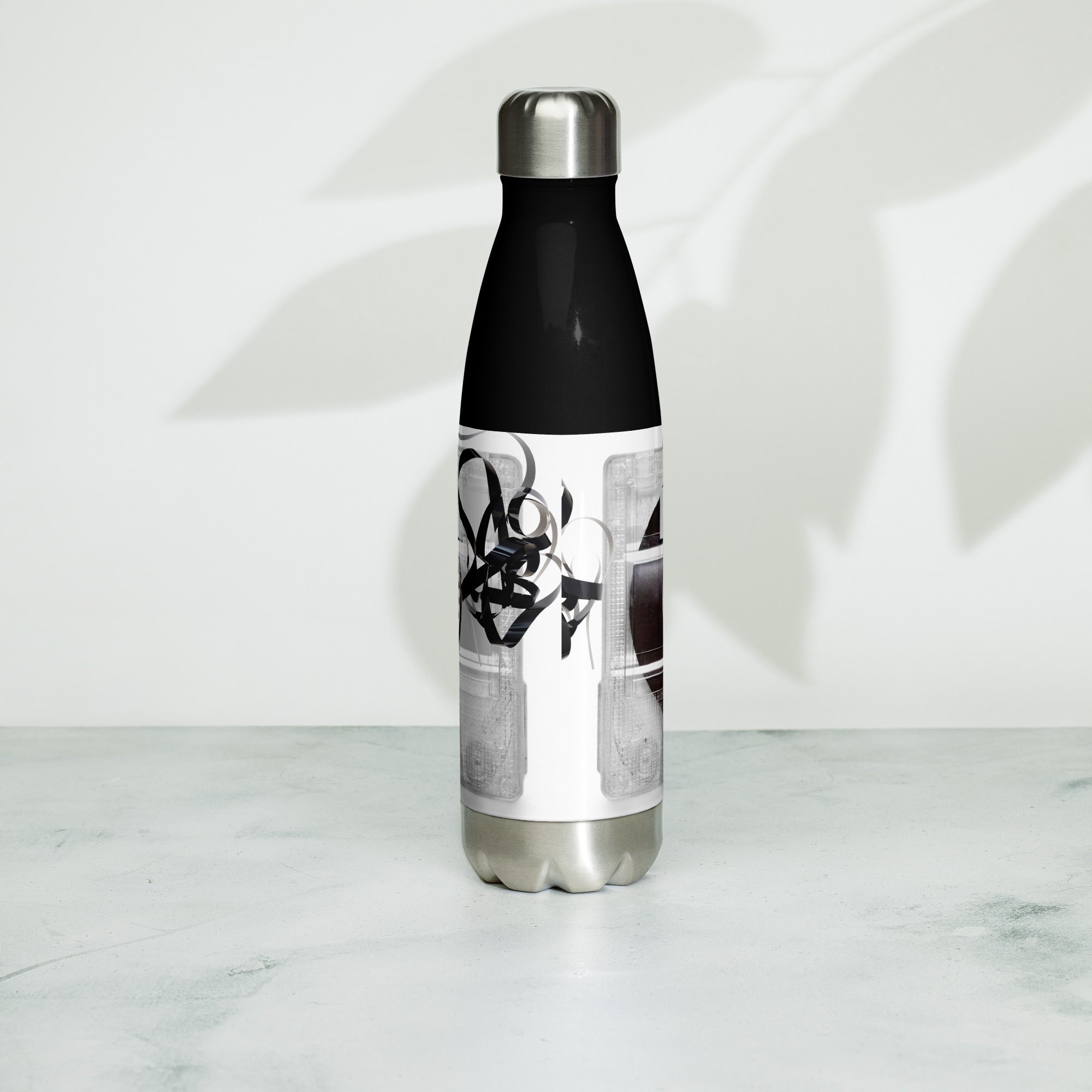 Hip Hop MixTape Black Stainless steel water bottle