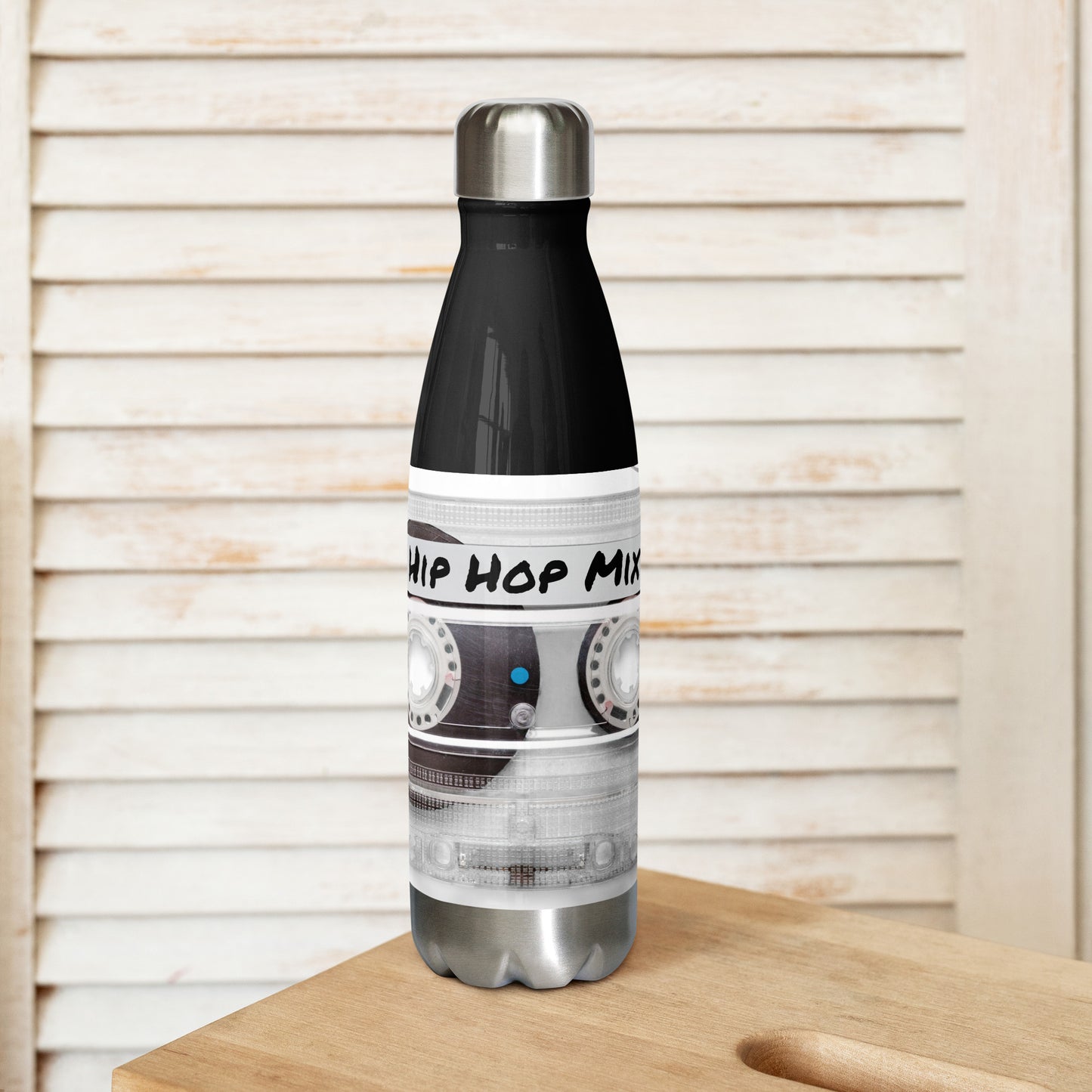 Hip Hop MixTape Black Stainless steel water bottle