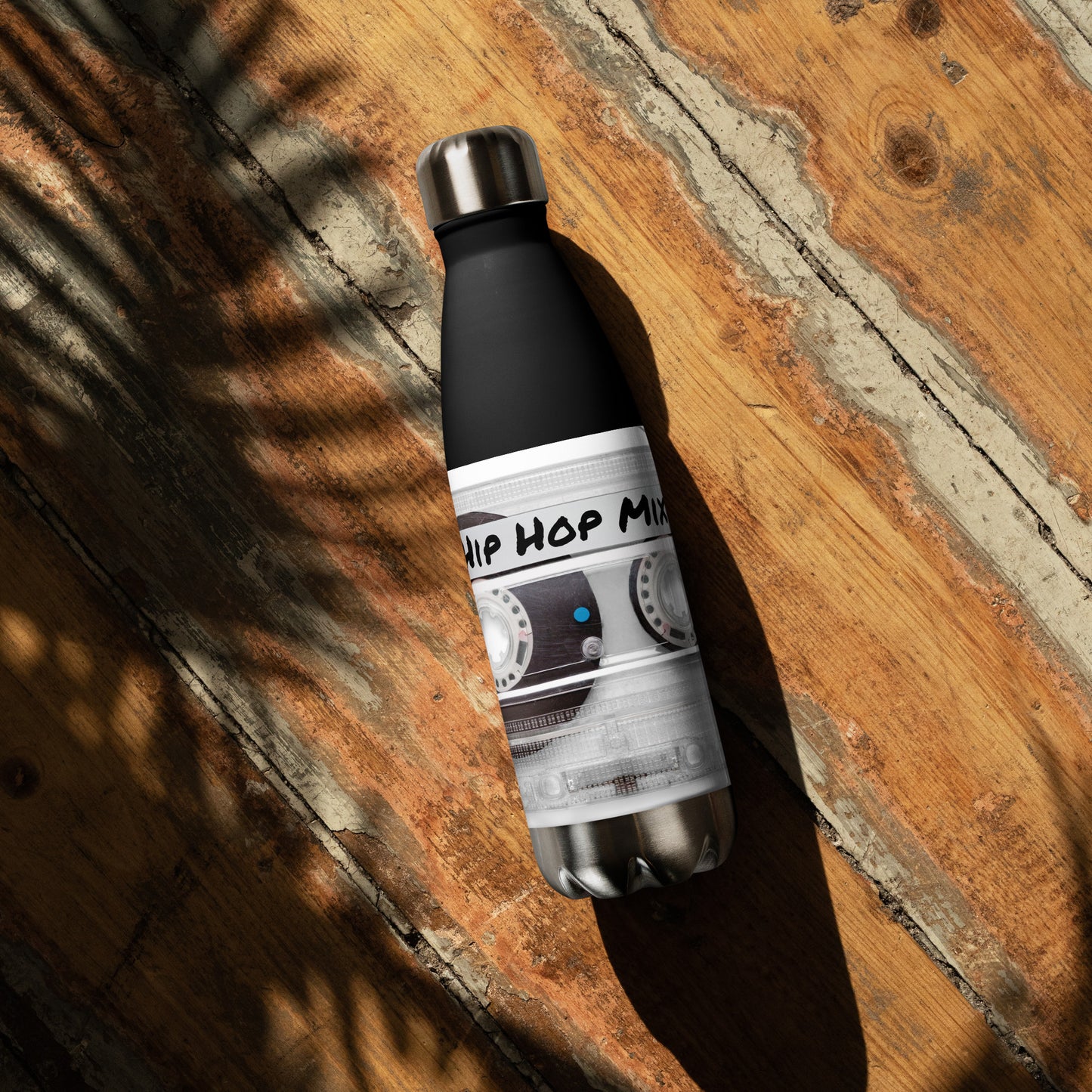 Hip Hop MixTape Black Stainless steel water bottle