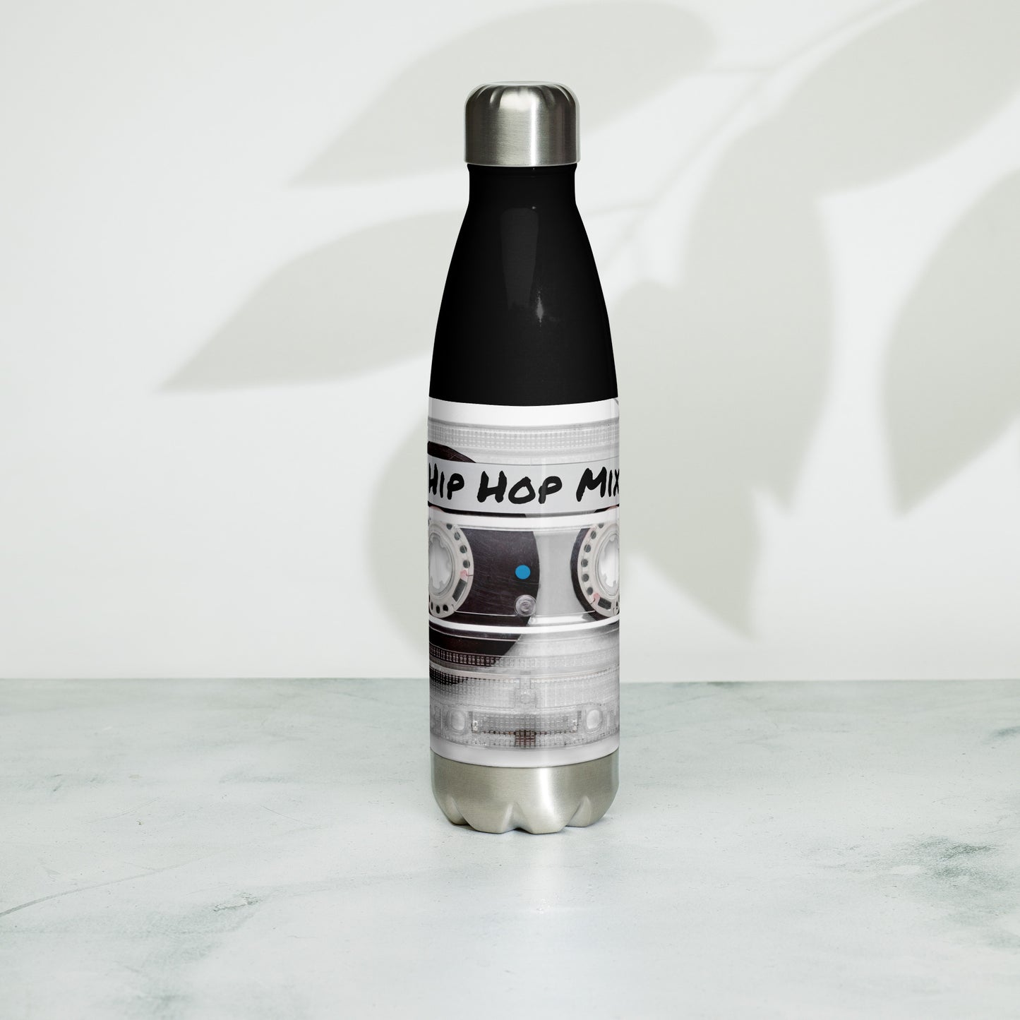 Hip Hop MixTape Black Stainless steel water bottle