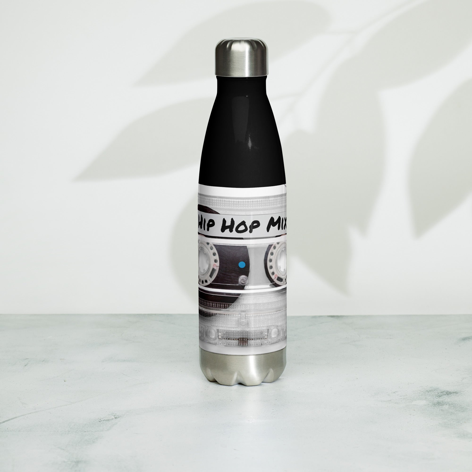 Hip Hop MixTape Black Stainless steel water bottle