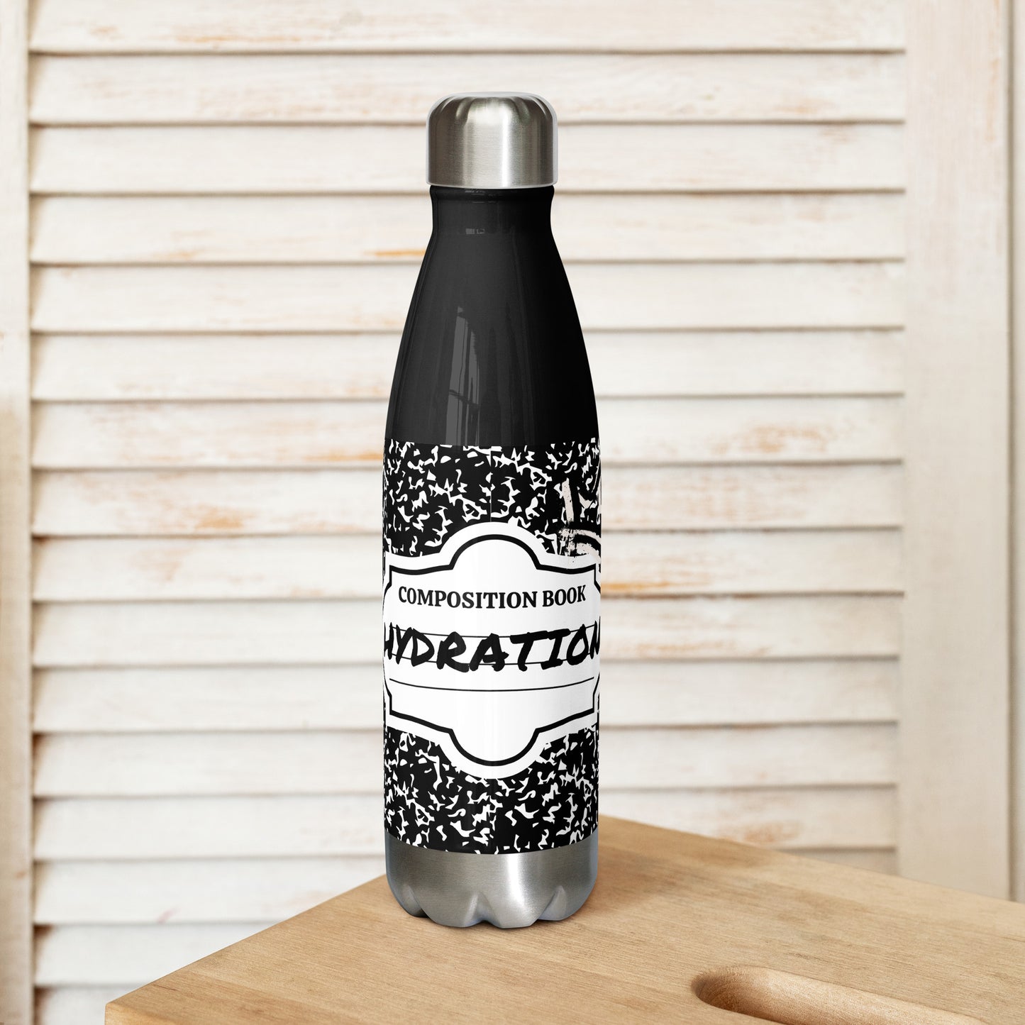 Composition Black Stainless steel water bottle