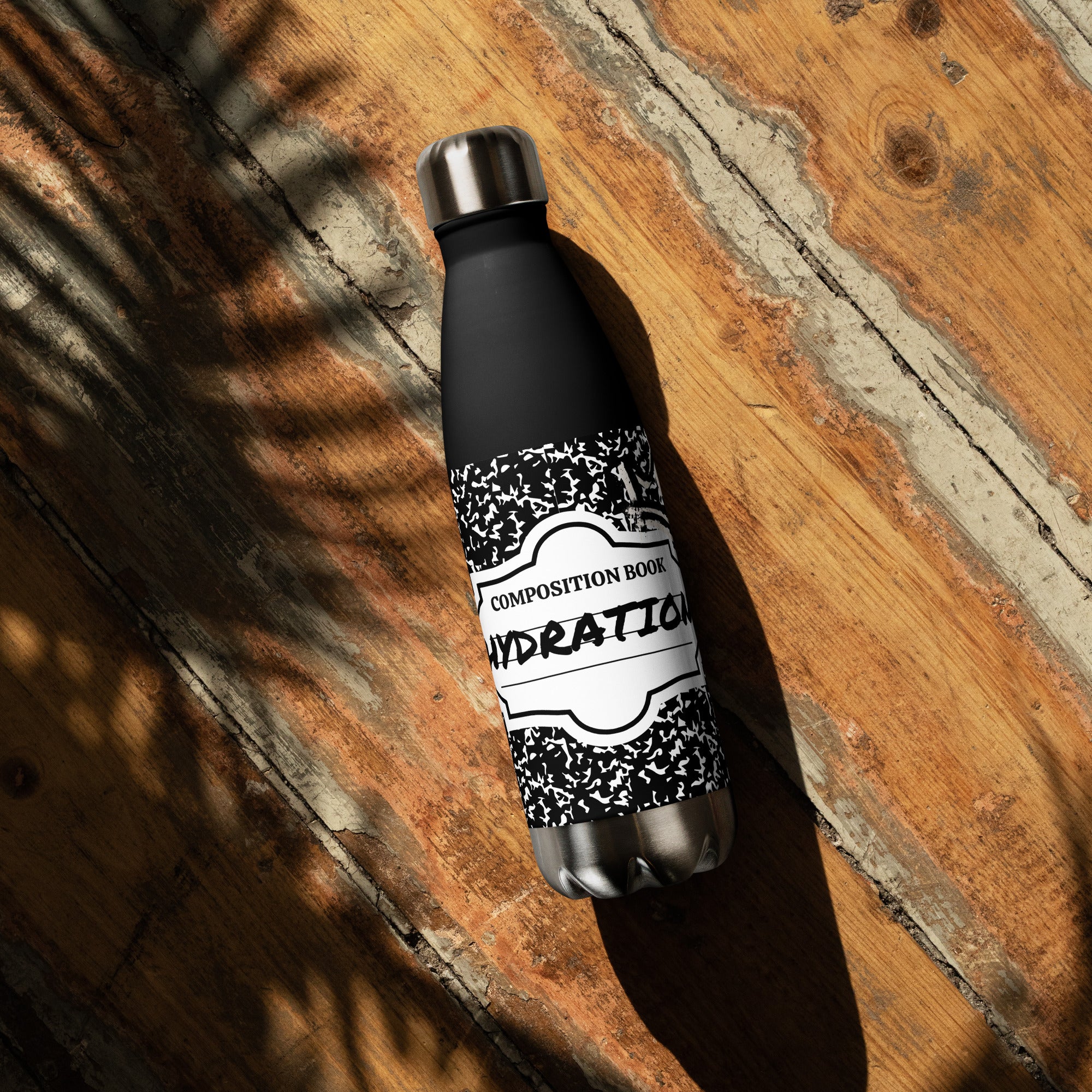 Composition Black Stainless steel water bottle
