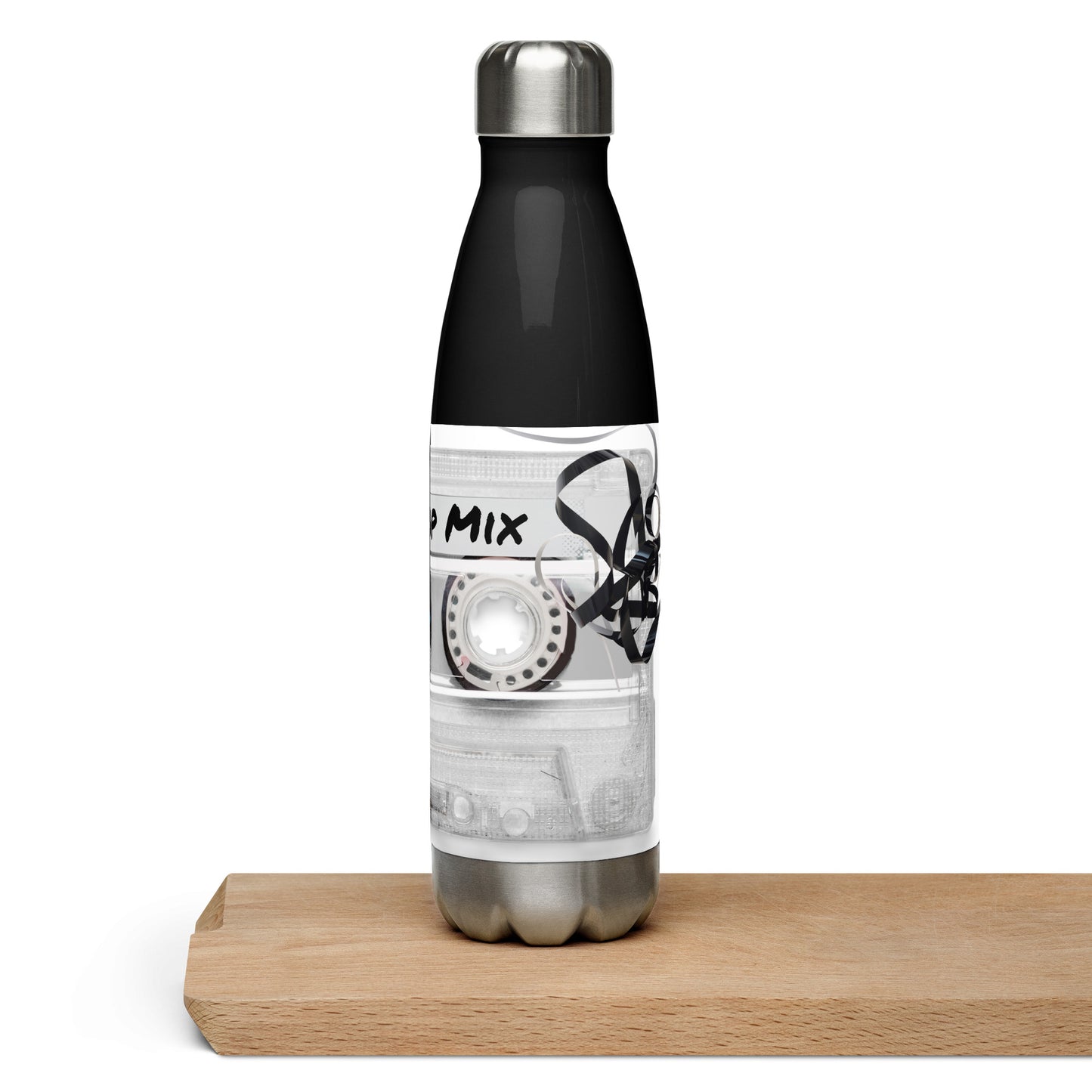 Hip Hop MixTape Black Stainless steel water bottle