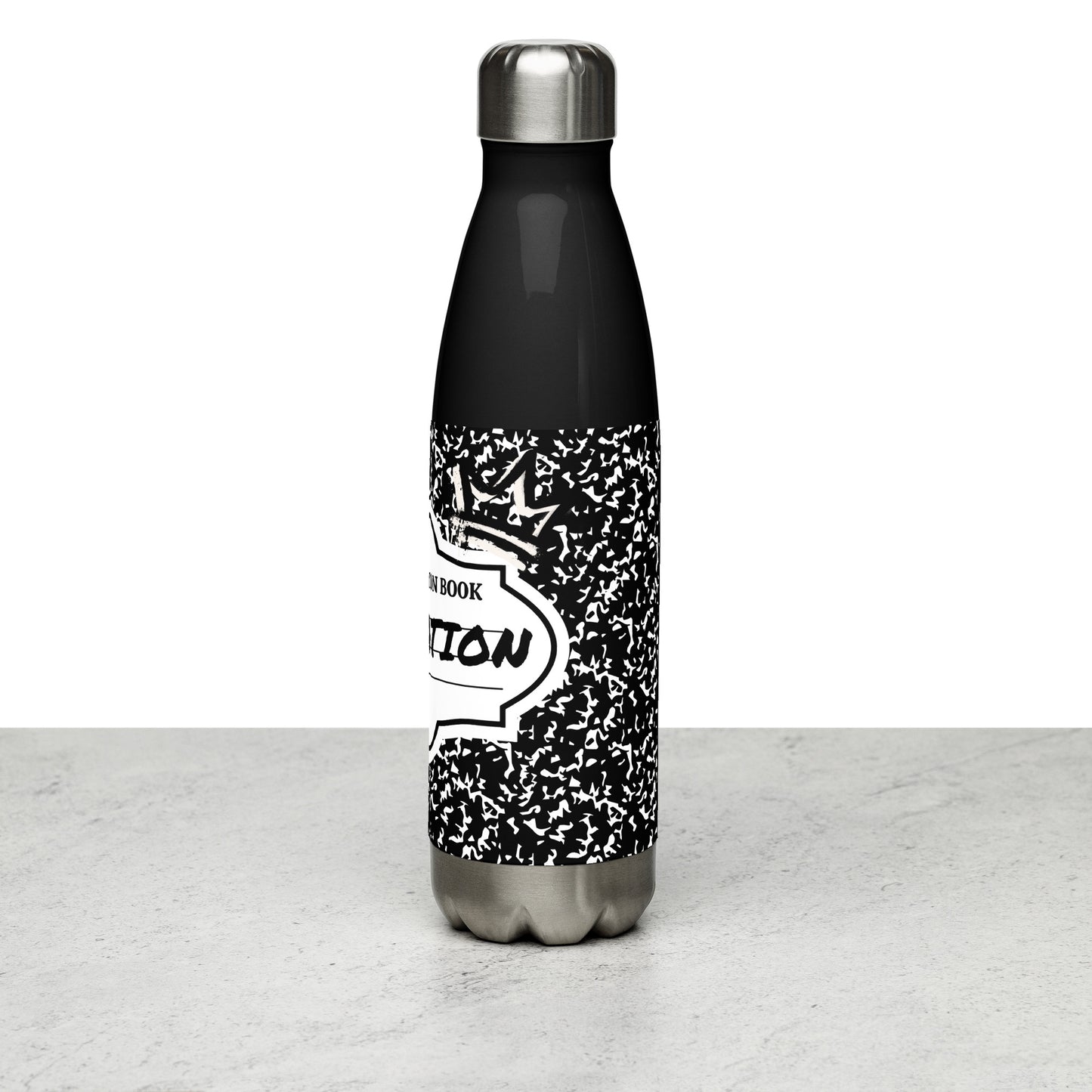 Composition Black Stainless steel water bottle