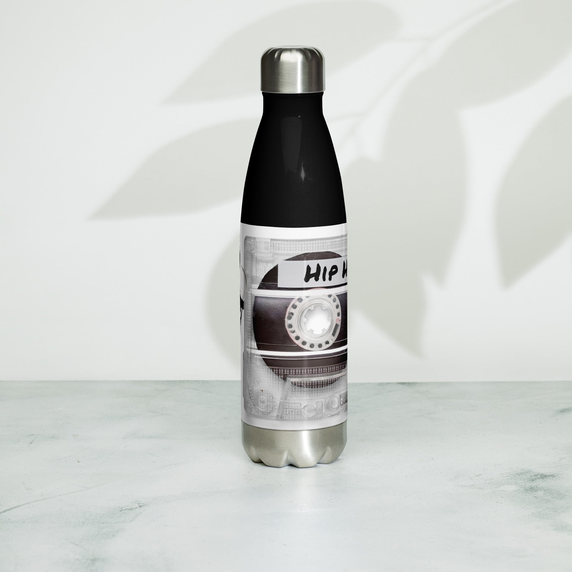 Hip Hop MixTape Black Stainless steel water bottle