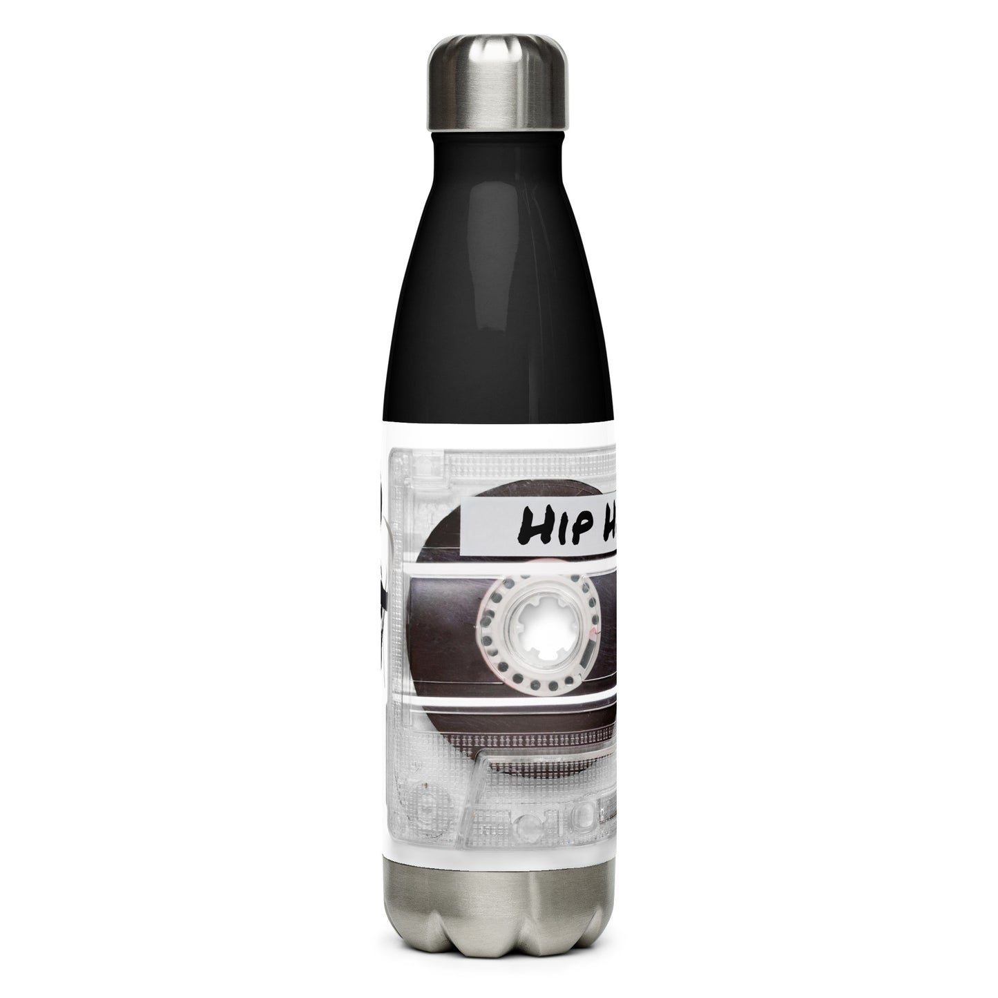 Hip Hop MixTape Black Stainless steel water bottle