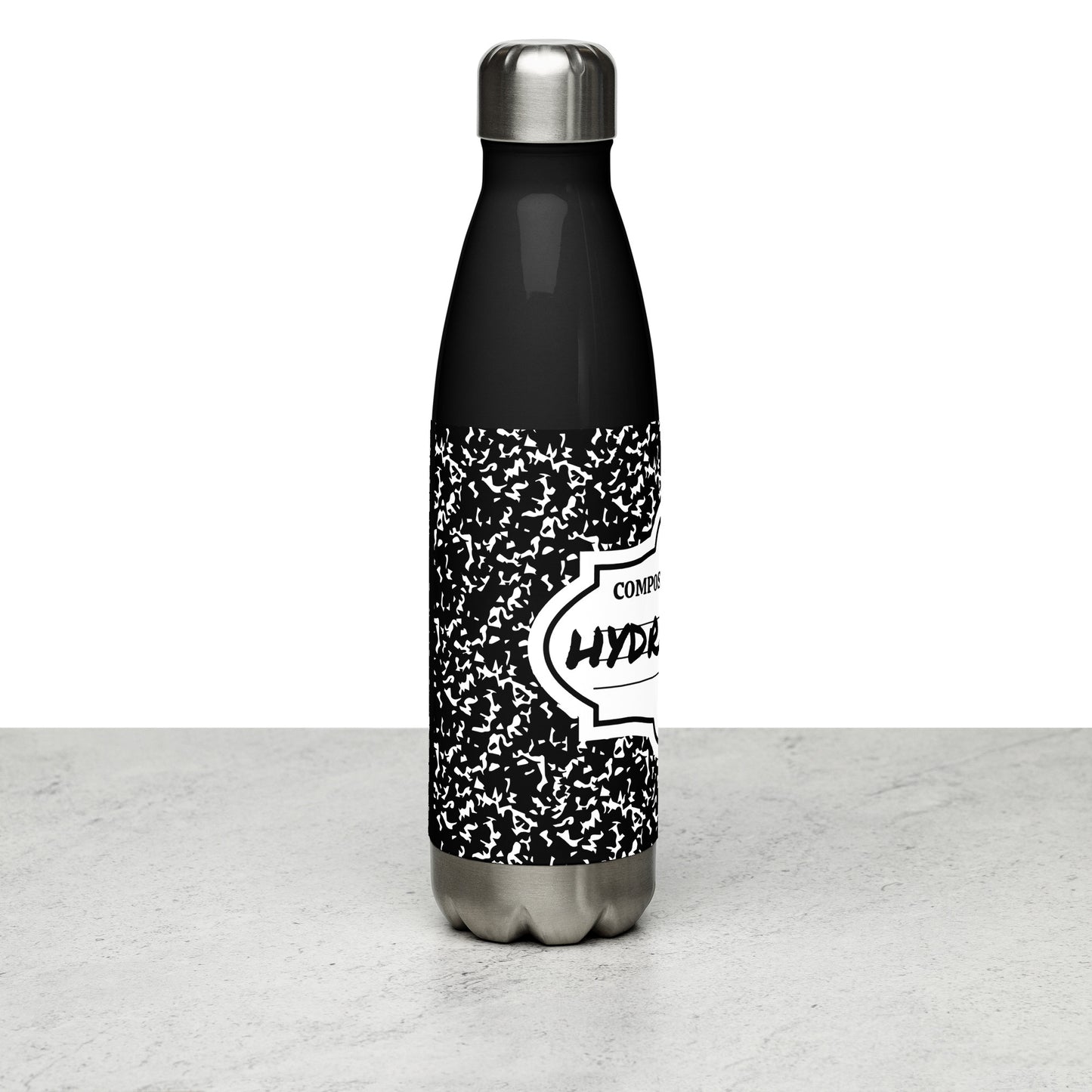 Composition Black Stainless steel water bottle