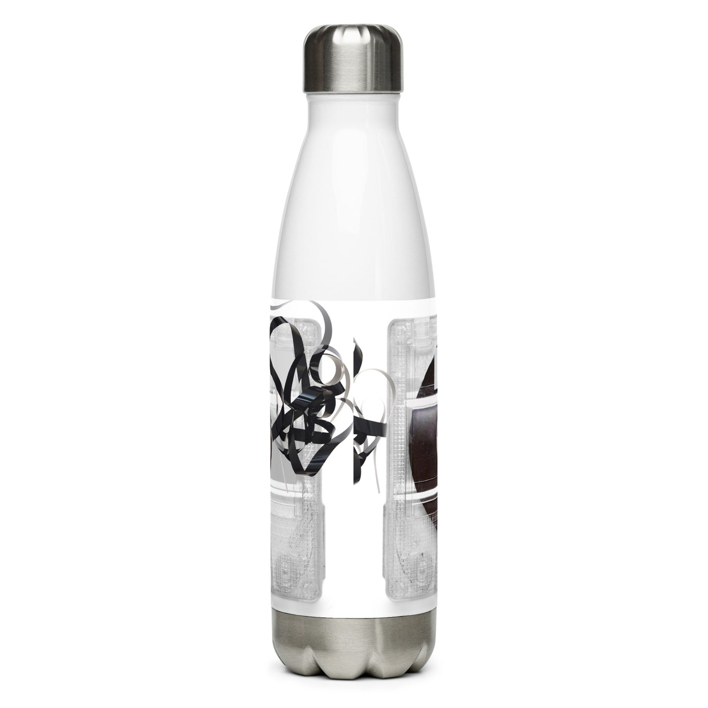 Hip Hop MixTape White Stainless steel water bottle