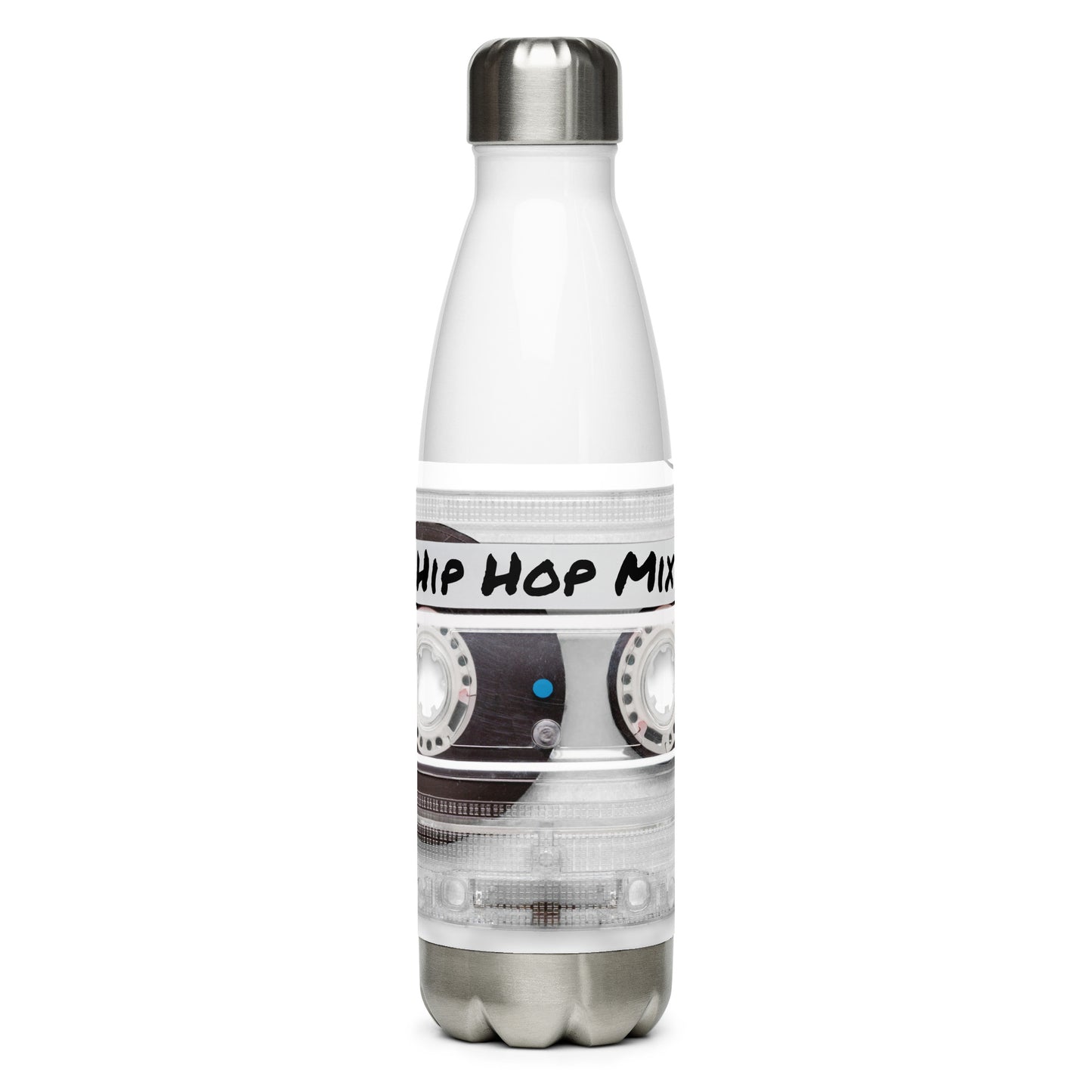 Hip Hop MixTape White Stainless steel water bottle